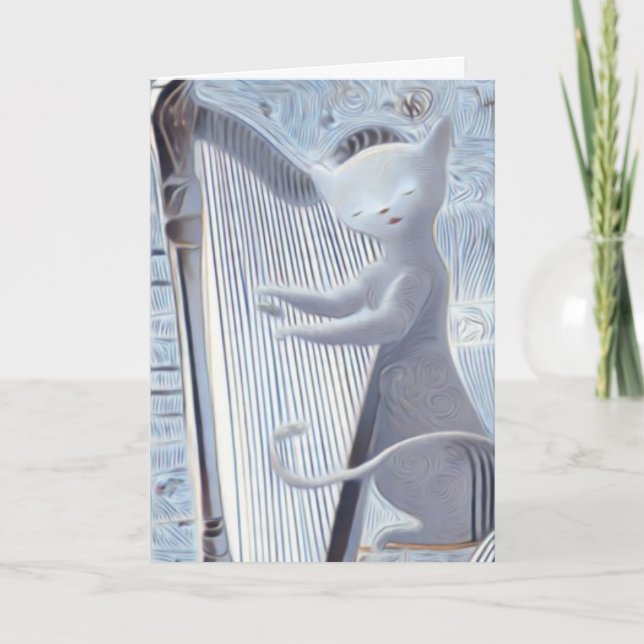 Carte Whimsical Cat Music – Greeting Card (Devant)