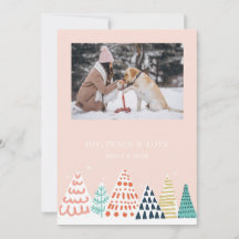 Carte Whimsical Christmas Tree Flat Holiday Card