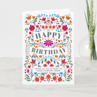 Whimsical Colorful Fleurs folkloriques Business An