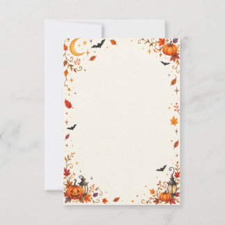 Carte Whimsical Halloween Witch & Friends Greeting Card