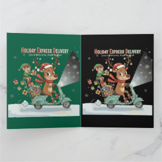 Carte Whimsical Holiday Express Delivery | Cute Reindeer