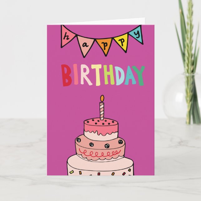 Carte Whimsical Joyeux Anniversaire (Devant)