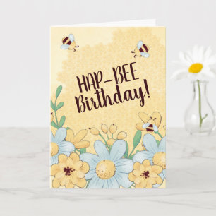Carte Whimsical Joyeux Anniversaire Bee Honeycomb