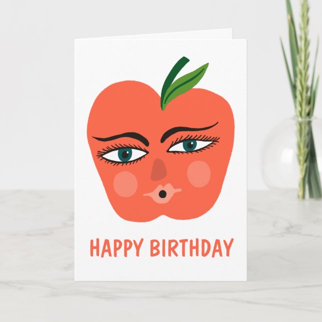 Carte Whimsical Sweet Apple personnalisé (Devant)