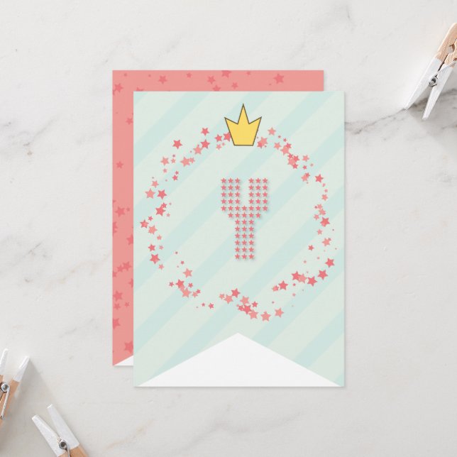 Carte Whimsical Sweet Fairy Princesse Fille Fête d'anniv (Devant/Arrière en situation)