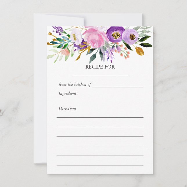 Carte Whimsical UlUV Gold Rose Floral Recette (Devant)