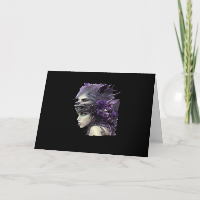 Carte Whimsigoth Drôle Design pour Halloween (Devant)