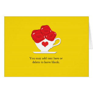 Carte Whimsland Wonderland Tea Cup & Red Roses