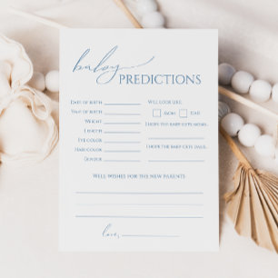 Carte Whimsy Dusty Baby shower bleu prédictions
