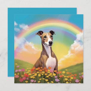 Carte Whippet Rainbow Bridge Memorial Nom personnalisé d