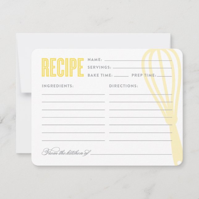 Carte Whisk rétro en jaune | Recette (Devant)