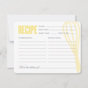 Carte Whisk rétro en jaune Recette