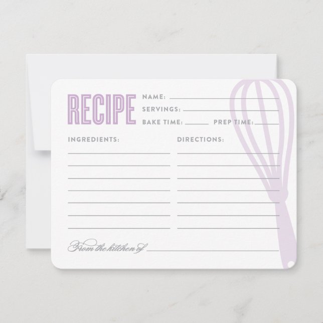 Carte Whisk rétro en violet | Recette (Devant)