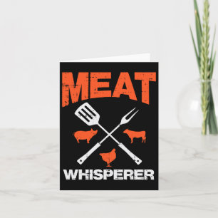 Carte Whisperer de viande Funny Barbecue Grillades Barbe