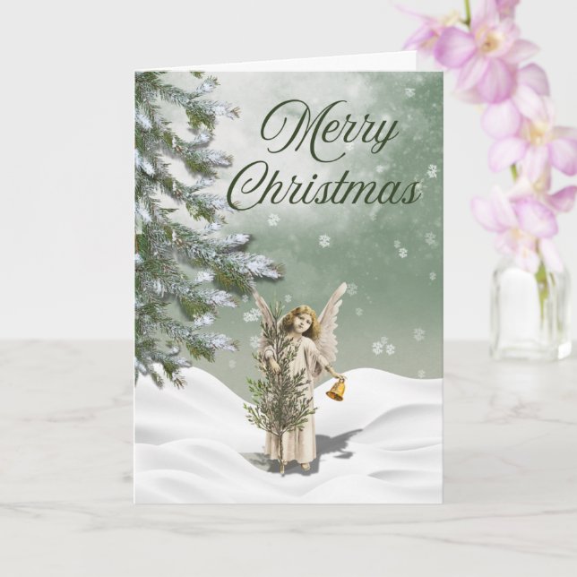 Carte White Christmas Angel in the Snow Greeting Card (Orchidée)