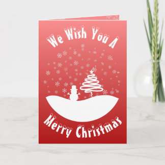 Carte White Christmas Winter Wonderland Snowman Tree