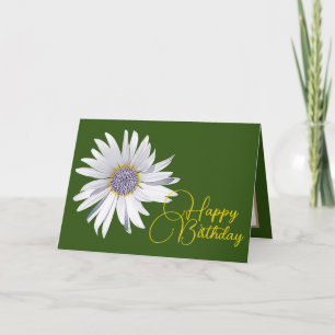 Carte White Daisy Green Arrière - plan Anniversaire