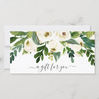 Carte White Floral Elegant Business Certificat Cadeau