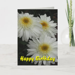 Carte White Gerber Daisy Joyeux Anniversaire