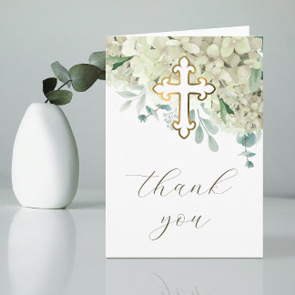 Carte White Hydrangea Holy Cross Religious Thank You
