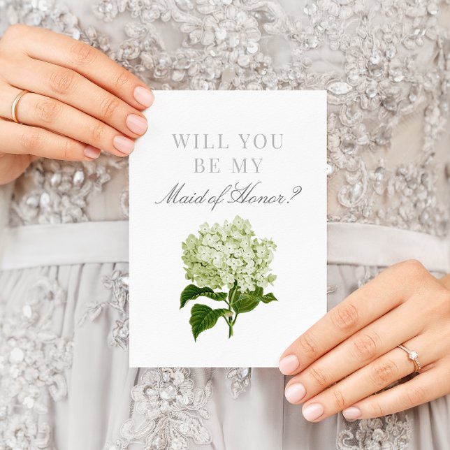 Carte White Hydrangea sera-tu ma servante d'honneur ? (Créateur téléchargé)