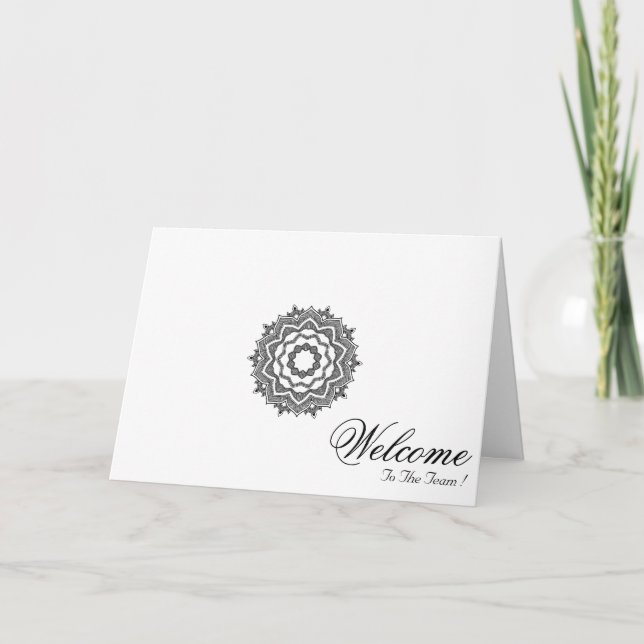 Carte White Minimal Mandala Art Welcome Wishing (Devant)