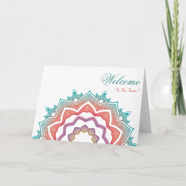 Carte White Minimal Mandala Welcome Wishing (Devant)
