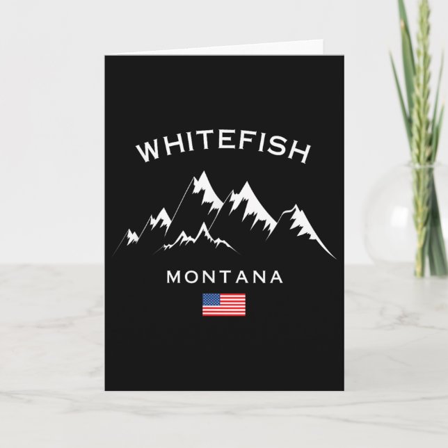 Carte Whitefish Montana Ski Resort Rocky Mountains Skiin (Devant)