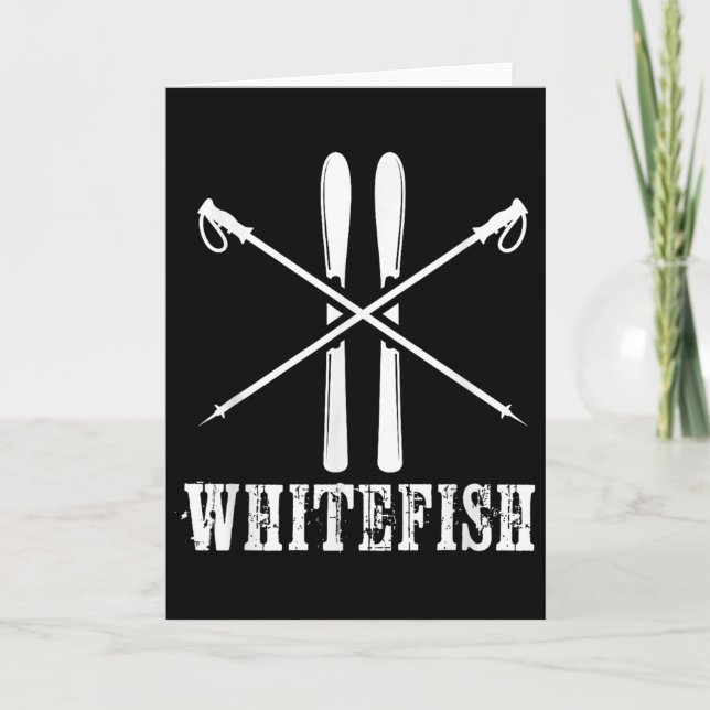 Carte Whitefish Mountain Ski Skier Skiing Nordic Alpine  (Devant)