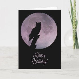 Carte Wicca Inspiré Joyeux Anniversaire avec Chouette et