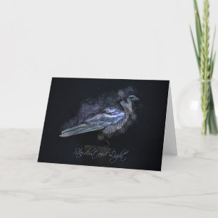 Carte Wicca Inspiré Joyeux Anniversaire avec Corbeau ou 