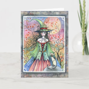 Carte Wiccan Siamese Halloween Witch