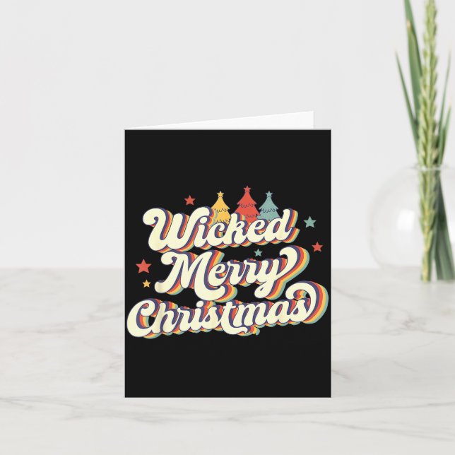 Carte Wicked Merry Christmas Retro Groovy New England Xm (Devant)