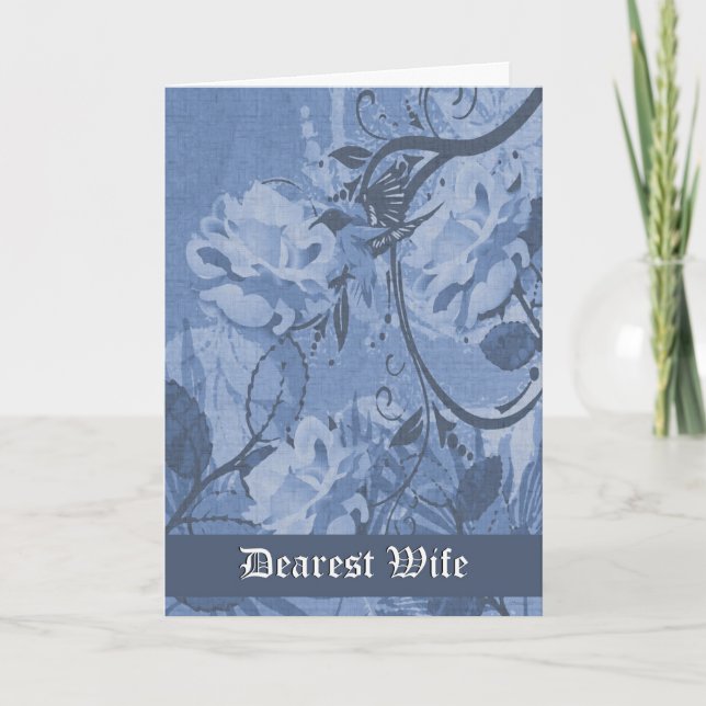Carte Wife - Final Good-bye/Farewell - Blue Tone Floral (Devant)