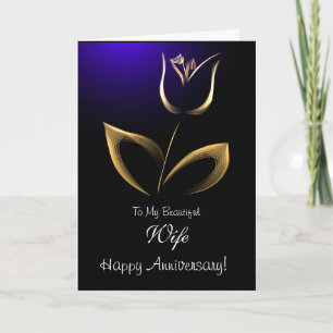 Carte Wife / Happy Anniversary - Fractal Tulip