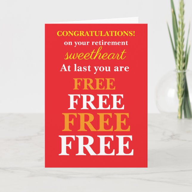 Carte Wife to husband retirement congratulations (Devant)