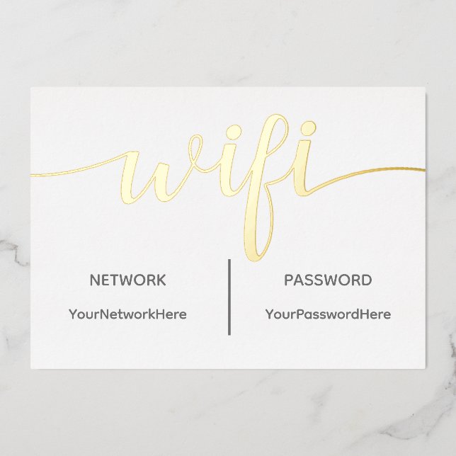 Carte Wifi pour Invités avec Vrai Feuilletage (Recto)