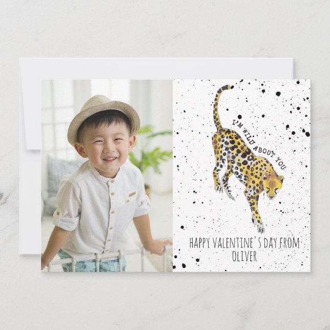 Carte Wild About You Cheetah Valentine Photo (Devant)