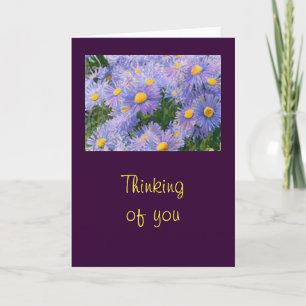 Carte Wild Purple Asters "Penser à vous" Salutation