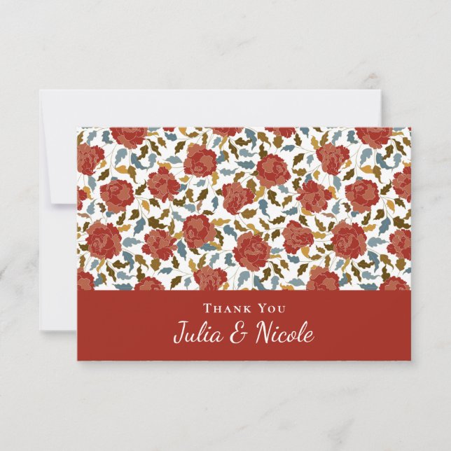 Carte Wild Rose Floral Petals Garden Affair Mariage (Devant)