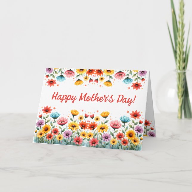 Carte Wildflower Bright Mothers Day (Devant)