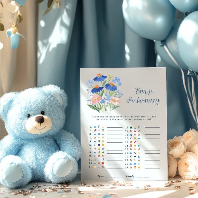 Carte Wildflower Emoji Guess Baby in Bloom Shower Game (Créateur téléchargé)