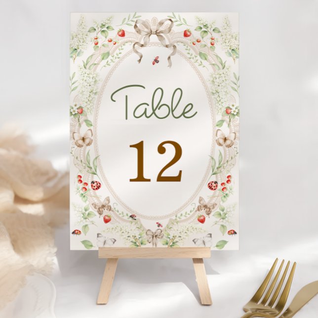 Carte Wildflower Rustic Vintage Table Number (Créateur téléchargé)