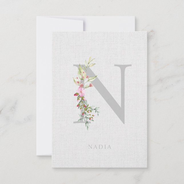 Carte Will You Be My Bridesmaid Delicate Lovely Initial (Devant)