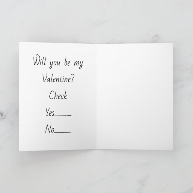Carte Will you be my Valentine -  (Intérieur)