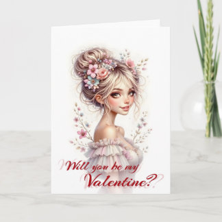 Carte Will You Be My Valentine – Romantic Art Print