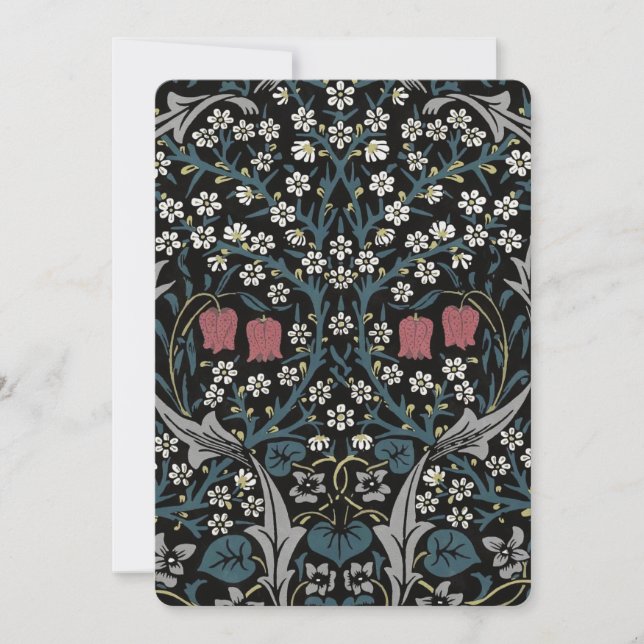 Carte William Morris Blackthorn Floral Art Nouveau (Devant)