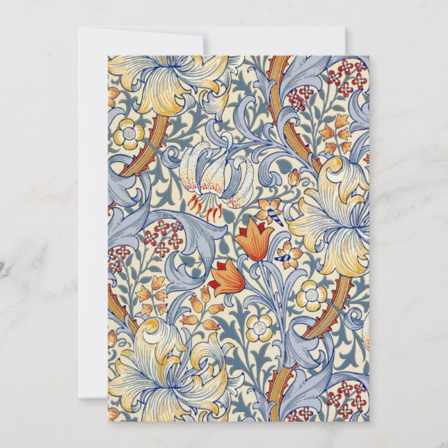 Carte William Morris Gold Lily Flat Note (Devant)