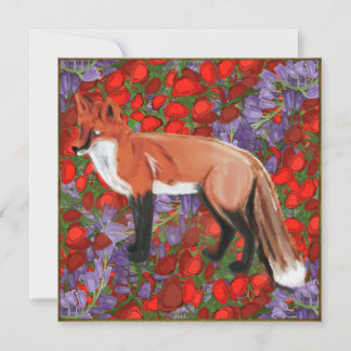 Carte William Morris Inspired Fox On Poppies