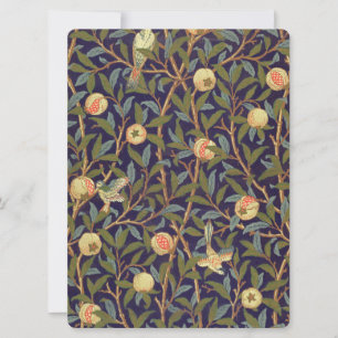 Carte William Morris Oiseau Et Grenade Art Vintage
